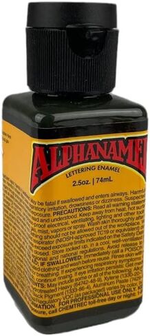 Alphanamel - McKeag's Black - Paint M0 للمينا من أجل pinstriping ، اللوحة الإشارة ، الحروف ، الفنون الجميلة ، 36 لونًا ، أحجام متعددة ، 2.5 أوقية in Kuwait