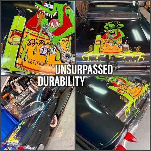 Alphanamel - McKeag's Black - Paint M0 للمينا من أجل pinstriping ، اللوحة الإشارة ، الحروف ، الفنون الجميلة ، 36 لونًا ، أحجام متعددة ، 2.5 أوقية in Kuwait