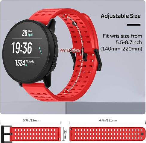 حزام ساعة Suunto 9 Peak Pro/9 Peak/5 Peak/Race/Vertical، 22 مم من السيليكون QuickFit بديل لـ Garmin Venu 3/Venu 2/Vivoactive 4/Forerunner 265/Forerunner 255 in Saudi Arabia