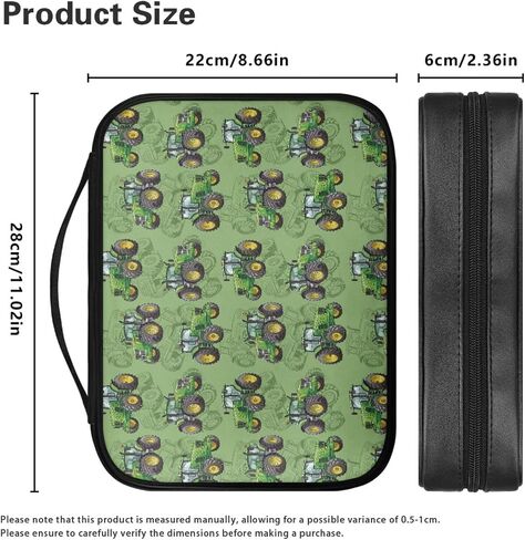Bible Covers for Boys with Bookmark,PU Leather Bible Tote Bag for Bible, Zippered Bible Book Cover Portable Bible Bag with Inner Pocket, Bible Accessories for Gifts,Tractors Print in Saudi Arabia