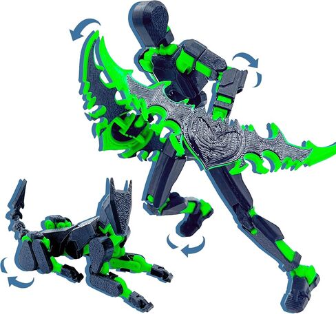 (الانتهاء من التجميع) مجموعة أرقام الإجراء T13 ، ألعاب ثلاثية الأبعاد Robo 13 Figure ، Dummy 13 Titan 13 Action Figure (Black + Orange) in Saudi Arabia