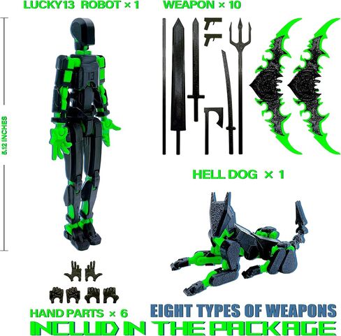 (الانتهاء من التجميع) مجموعة أرقام الإجراء T13 ، ألعاب ثلاثية الأبعاد Robo 13 Figure ، Dummy 13 Titan 13 Action Figure (Black + Orange) in Saudi Arabia