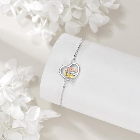 3 Sisters Bracelet 925 Sterling Silver Friendship Jewelry Birthday Gifts for Women Friends Daughter Sister in Kuwait