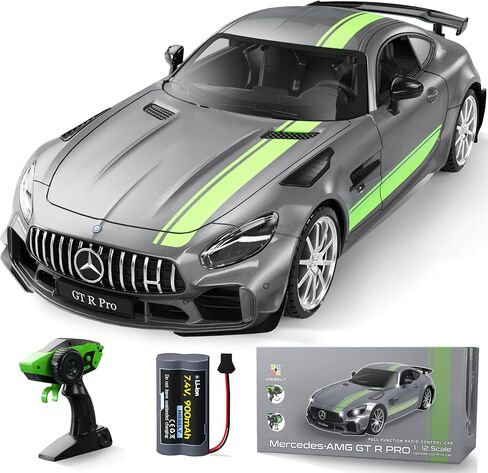 سيارة التحكم عن بعد Miebely ، Mercedes Benz 1/12 Scale الرسمية المعتمدة GT R Pro RC Cars 7.4V 900MAH بطارية قابلة للشحن 2.4 جيجا هرتز RC CARS ث/LED TOY CAR HIDGRANT HIMET FOR BOYS BOYS BOYS AGT 6+ in Kuwait