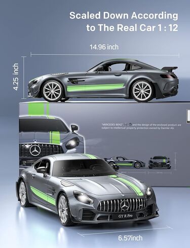 سيارة التحكم عن بعد Miebely ، Mercedes Benz 1/12 Scale الرسمية المعتمدة GT R Pro RC Cars 7.4V 900MAH بطارية قابلة للشحن 2.4 جيجا هرتز RC CARS ث/LED TOY CAR HIDGRANT HIMET FOR BOYS BOYS BOYS AGT 6+ in Kuwait