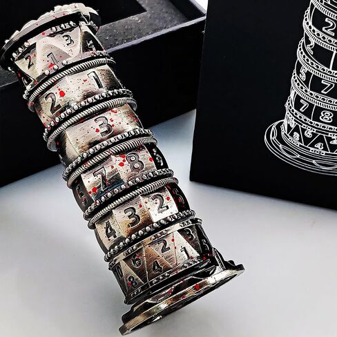 Pagoda Dice Spinner 7 in 1 DND Dice Set, Metal D&D Unique Roulette Dice, D4 D6 D8 D10 D12 D20 D% for Dungeons and Dragons RPG Role Playing Gaming Dice Tower (Blood Strain) in Saudi Arabia