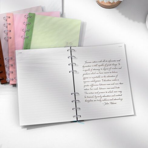 CAGIE Discbound Notebook - Customizable Notebooks 7 x 10 inch with Removable Pages 100 gsm, B5 Notebook for School with Poly Cover, 100 Pages Discbound Planner Wide Ruled, Pink in Kuwait