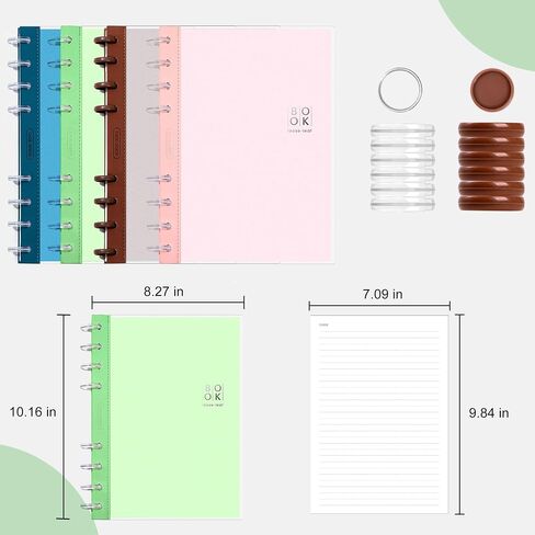 CAGIE Discbound Notebook - Customizable Notebooks 7 x 10 inch with Removable Pages 100 gsm, B5 Notebook for School with Poly Cover, 100 Pages Discbound Planner Wide Ruled, Pink in Kuwait