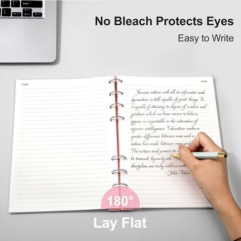 CAGIE Discbound Notebook - Customizable Notebooks 7 x 10 inch with Removable Pages 100 gsm, B5 Notebook for School with Poly Cover, 100 Pages Discbound Planner Wide Ruled, Pink in Kuwait