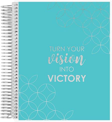 Erin Condren 7" x 9" Prompted Vision Journal - Turquoise Changeable Cover w/Platinum Coil. Vision Spreads, Lined, Dot grid, Sketchbook pages w/ 160 Pages, 80 Sheets of 80# Mohawk Paper in Saudi Arabia