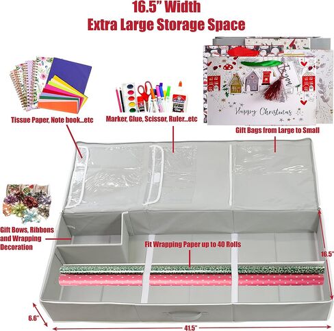 Simple Houseware Wrapping Paper Storage Container, Gray in Kuwait