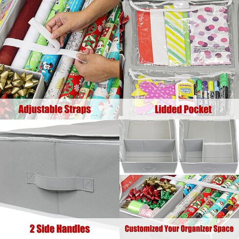 Simple Houseware Wrapping Paper Storage Container, Gray in Kuwait