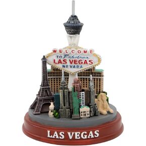 Las Vegas Sign and Statue with Skyline and Landmarks Model (5 Inches)