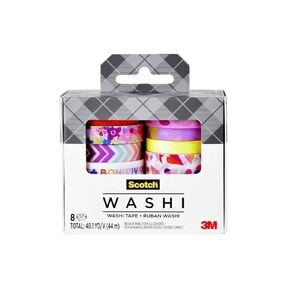 Scotch Expressions Washi Tape, 8 Rolls, Assorted Sizes & Colors, Great for Decorating and Crafts
