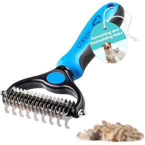 Sinko Undercoat Rake للكلاب والقطط ، مشط مع أسنان غير قابلة للصدأ عريضة على جانبها للفراء الفراء ، الفراء ، إزالة الفراء ، العقد ، الحصير ، والتشابك بالحيوانات الأليفة (الأزرق) in Kuwait