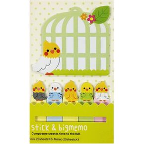Wrapables® Bookmark and Memo Sticky Notes, Tweeting Birdies