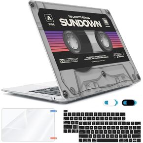 Compatible with MacBook Pro 13 inch Case M2 2024 2023 2022-2016 A2338 M1 A2251 A2289 A2159 A1989 A1706, Plastic Hard Shell Case & Keyboard Cover & Screen Protector&Webcam Cover, Cassette Tape