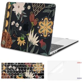 MOSISO Compatible with MacBook Air 13 inch Case 2022 2021 2020 2019 2018 Release A2337 M1 A2179 A1932 Touch ID, Plastic Hard Shell Case&Keyboard Cover&Screen Protector, Painted Abstract Florals