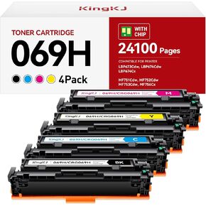 069 069H Toner Cartridge Set High Capacity 4-Pack Compatible for Canon 069H 069 for Color imageclass MF753Cdw MF751Cdw LBP674Cdw LBP674C MF750C LBP673Cdw LBP674Cx MF752Cdw MF756Cx Printers Ink Black