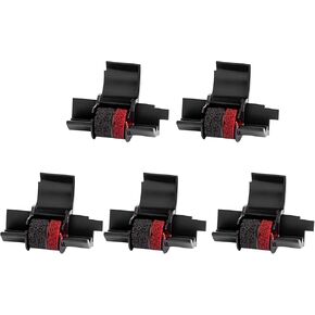 5 Packs IR40T Calculator Ink Roller Printer Ribbon IR-40T CP13 MP-12D PR-42 IR-40T, Black & Red Compatible with Casio HR-100TM HR-150TM HR-170RC, Sharp EL-1750V EL-1801V