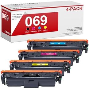 069 Toner Cartridge Set MF753Cdw Replacement for Canon 069 Toner Cartridge Set 069H Cartridges 069 069H for Canon imageCLASS MF753Cdw MF751Cdw LBP674Cdw Printer, 069 Toner Cartridges with Chip 4 Pack