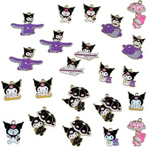 40pcs Cute Anime Charms Cartoon Devil Charms Kawaii Animal Charms Pendants for Bracelet Wristband Necklace Earring Jewelry Making DIY Crafts, 8 Styles