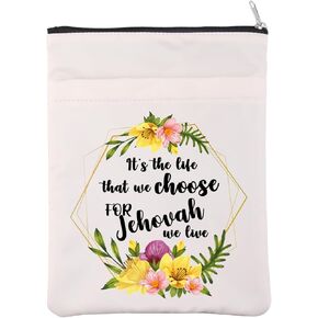 JW Pioneer Book Sleeve Jehovah Witness Book Cover Pioneer Day Gift It’s The Life That We Choose for Jehovah We Live Book Pouch (JehovahWeLiveBS)