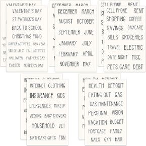 128 Pieces Budget Planner Stickers Cash Envelope Label Sticker Cash Envelope System Budget Stickers Budget Planner Vinyl Sticker for A6 Binder Cash Envelopes 6 Ring Binder Notebooks(Capital)