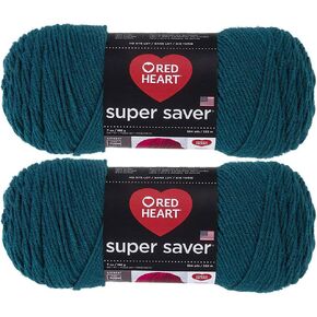 Bulk Buy: Red Heart Super Saver (2-Pack) (Real Teal, 7 oz Each Skein)