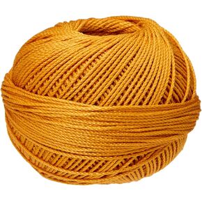 Handy Hands Lizbeth Egyptian Cotton Crochet Thread, Tatting Thread, and Knitting Thread Size 3 (50 Grams 120 Yards) – HH03611, Gold
