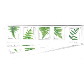USPS Ferns Stamps - 50 Forever Stamps (5 Strips of 10 Stamps)