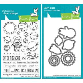 Lawn Fawn Out of This World Stamp and Die Set - Two item Bundle