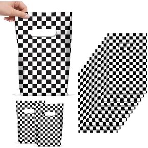 50 PCS RACS CAR Party Forms Bag Bass Checkered Facs Racing in Speed ​​Party Decorations بالأبيض والأسود