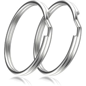 Key Rings, 3/4" 20mm Split Round Metal Silver Keyring for Home/Car/Outdoor/Arts/Lanyards/CraftsKeys/Keychain Organization (100PCS)