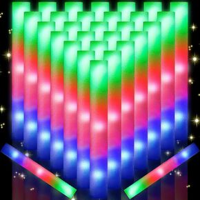 217 PCS Glow Sticks Bulk Party Pack, Foam Glow Sticks, Glow In The Dark Party Supplies, Foam Light up Sticks with 3 Modes Colorful Flashing, Foam Glow Sticks Bulk for Wedding, Party, Birthday, Raves