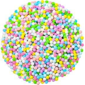Tegeme 2000 Pieces Pom Poms 1 cm Assorted Pompoms and Crafts Fuzzy Balls for Autumn Thanksgiving Christmas DIY Arts and Craft Making Decorations(Light Colors)