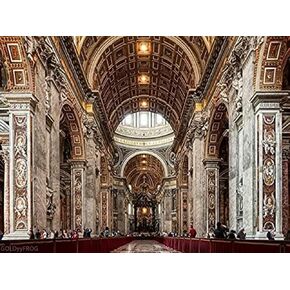 Goldyyyfrog 5d ​​Diamond Diy طقم طقم فنية مصنوعات داخلية من St Peters Basilica في روما إيطاليا الكاملة الحفر الكريستالية الطلاء ديكور الجدار المنزل 12x16 بوصة
