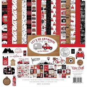 Echo Park Paper Company Let's Go Anywhere Collection Kit Paper, 12-x-12-Inch