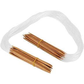 18Pcs Circular Knitting Needles, Wood Knitting Needles Set Premium Circular Wooden Knitting Needles with Transparent Tube 0.2-1cm SizesKnitting Needles