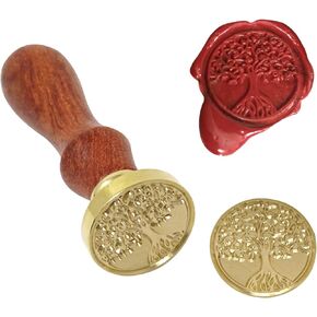 Honbay Retro Wax Seal Stamp with Rosewood Handle and Removable Brass Head - for Sealing and Decorating Envelopes, Invitations, Gift Wrapping, Wine Packaging and More (Cute Bee)