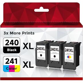 Remanufactured 240XL 241XL Ink Cartridge Replacement for Canon 240 241 XL (2 Black 1 Color) for PG240 CL241 for MG3600 MG3620 TS5120 TS5100 MG3220 MG3520 MG2120 MX452 MX512 MX532