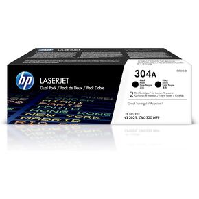 HP 304A Black Toner Cartridge | Works with HP Color LaserJet CM2320 MFP, HP Color LaserJet CP2025 Series | CC530A