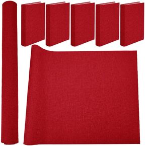 CRASPIRE 43 x 16.5 inch Book Cloth for Book Binding Braid Linen Fabric Surface Paper Backed Bookcover Notebook Wraps Red Book Covering Protector Bookbinding Supplies for Books Album DIY Scrapbooking