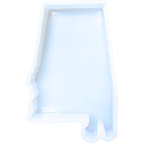 Alabama State Shaped Freshie Silicone Mold 4.25 x 2.75 x 0.8" inches Bama Gulf Shore Crimson Scented Aroma Beads Supplies Resin, Car Candles, Soap Oven Safe Bake Heat Resistant to 400 F