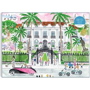 Galison - Michael Storrings A Sunny Day in Palm Beach 1000 Piece Puzzle from Galison - Beautiful 1000 Piece Puzzle for Adults, Challenging and Fun, Thick and Sturdy Pieces, Great Gift Idea