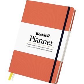 BestSelf Daily Planer - 6-Month Undated Planner Notebook for Organization and Planning; Ideal Planner for Students, Schools, Colleges, and Working Professionals (Coral)