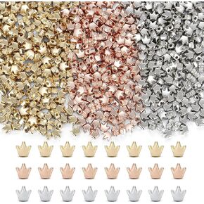 XIANNVXI 500PCS 6mm Heart Spacer Beads for Jewelry Making - Small Hole Loose Beads for DIY Bracelets, Necklaces & Earrings (Gold, Silver, Rose Gold)