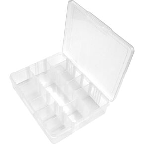 SE 14 Compartment Translucent Plastic Storage Container with Adjustable Sections - 87065DB