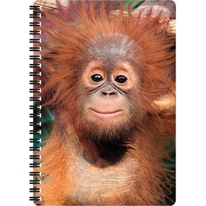 Notebook - Baby Orangutan from Deluxebase. 80 Page Lined Lenticular 3D Orangutan Notebook. 8.5 x 5.5 in. Superb school or work stationery with artwork licensed from artist Michael Searle