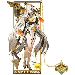 Genshin Impact Bookmark Metal Anime Bookmark with Pendant, Gift for Genshin Impact Game Players (ningguang)